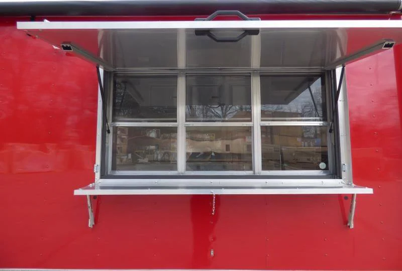 705-8.5-x-24-concession-trailer-red-bbq-food-event-catering-10.webp 8.5' x 24' Concession Trailer Red BBQ Food Event Catering