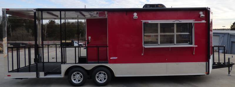 705-8.5-x-24-concession-trailer-red-bbq-food-event-catering-5.jpg 8.5' x 24' Concession Trailer Red BBQ Food Event Catering