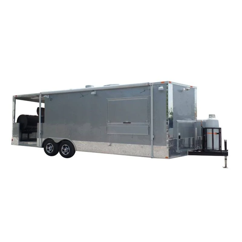 706-8.5-x-24-concession-trailer-silver-frost-bbq-event-catering-1.webp 8.5' x 24' Concession Trailer Silver Frost BBQ Event Catering