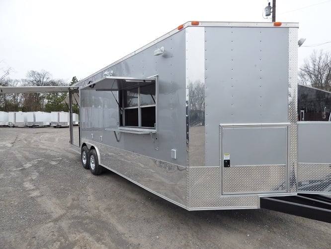 707-8.5-x-24-concession-trailer-silver-frost-bbq-food-event-catering-20.jpg 8.5' x 24' Concession Trailer Silver Frost BBQ Food Event Catering