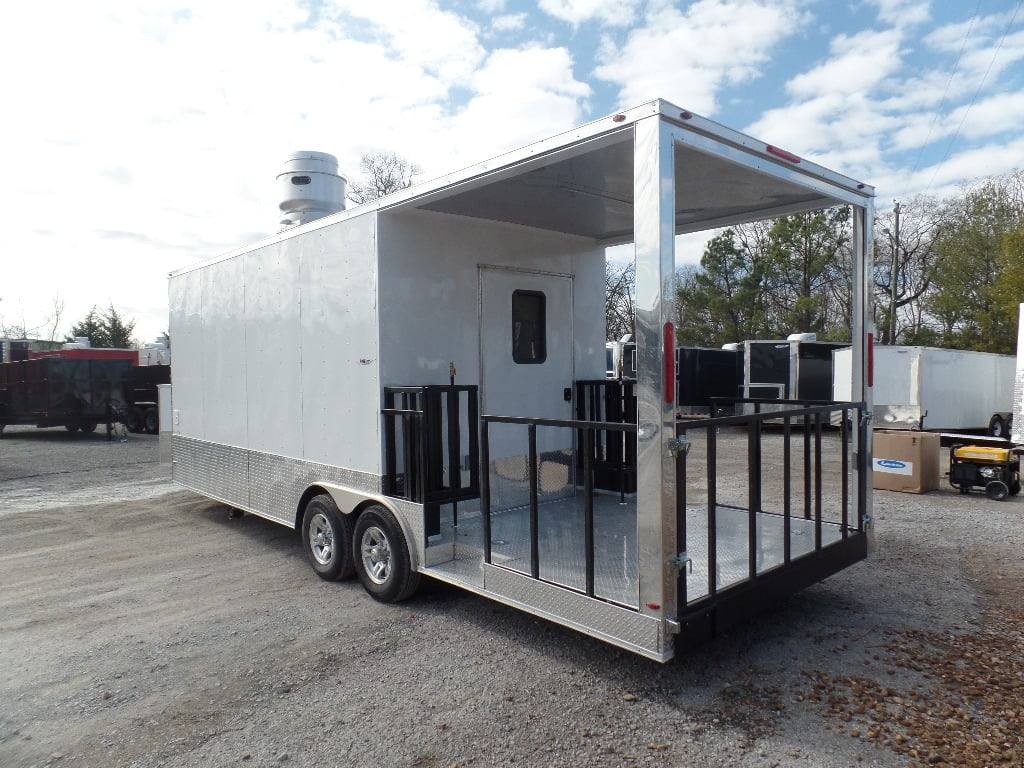 710-8.5-x-24-concession-trailer-white-bbq-catering-event-food-10.jpg 8.5' x 24' Concession Trailer White BBQ Catering Event Food