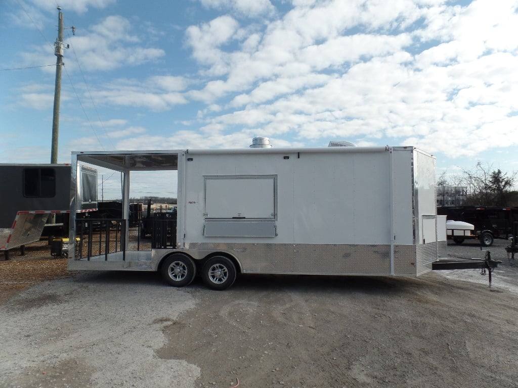710-8.5-x-24-concession-trailer-white-bbq-catering-event-food-4.jpg 8.5' x 24' Concession Trailer White BBQ Catering Event Food