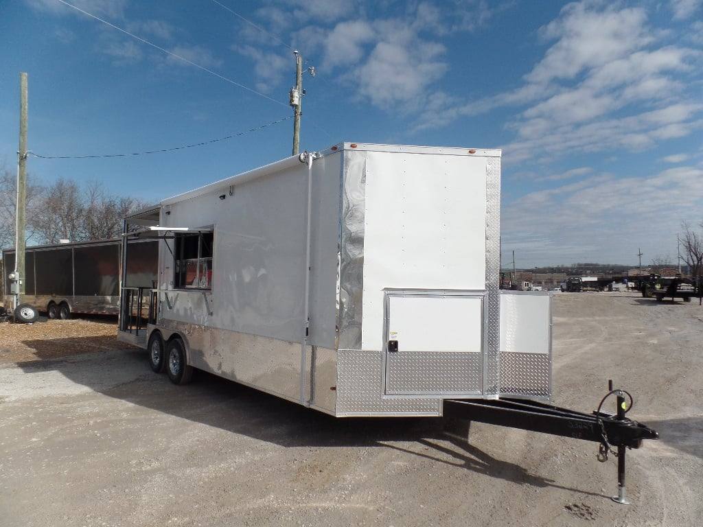 710-8.5-x-24-concession-trailer-white-bbq-catering-event-food-6.jpg 8.5' x 24' Concession Trailer White BBQ Catering Event Food
