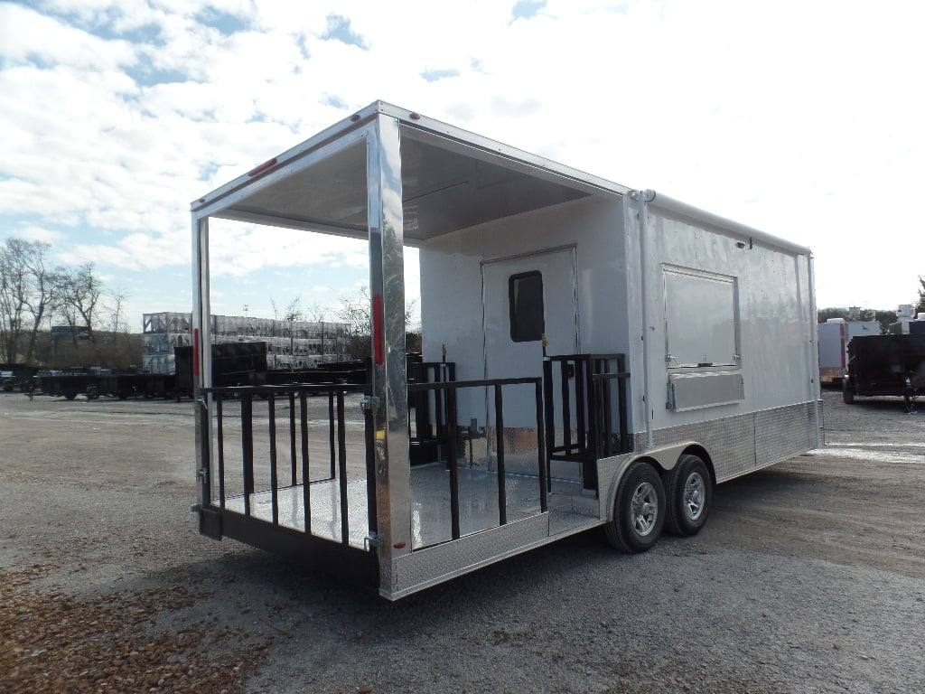710-8.5-x-24-concession-trailer-white-bbq-catering-event-food-9.jpg 8.5' x 24' Concession Trailer White BBQ Catering Event Food