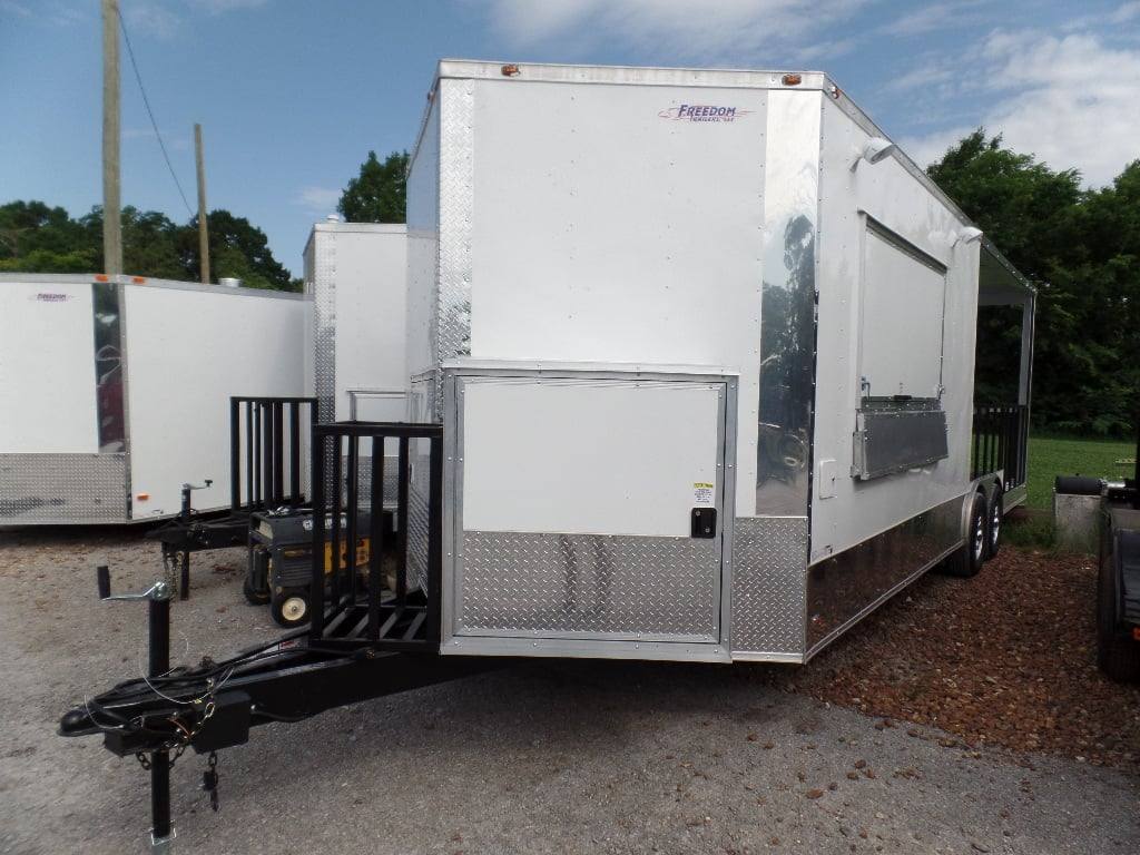 712-8.5-x-24-concession-trailer-white-bbq-food-event-catering-4.jpg 8.5' x 24' Concession Trailer White BBQ Food Event Catering
