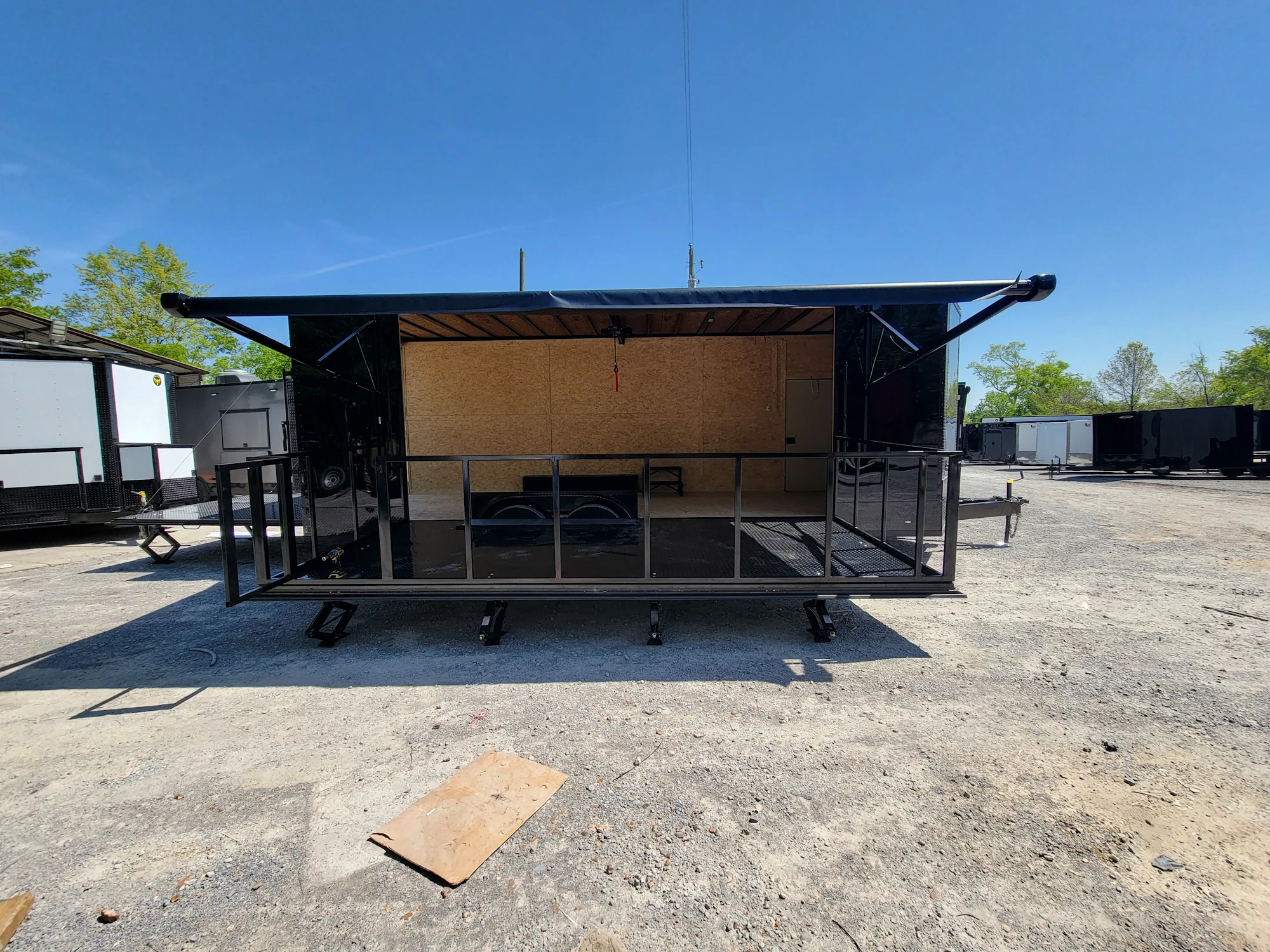 718-8.5-x-24-custom-enclosed-stage-trailer-black-with-black-out-trim-and-awning-10.webp 8.5' X 24' Custom Enclosed Stage Trailer Black With Black Out Trim and Awning