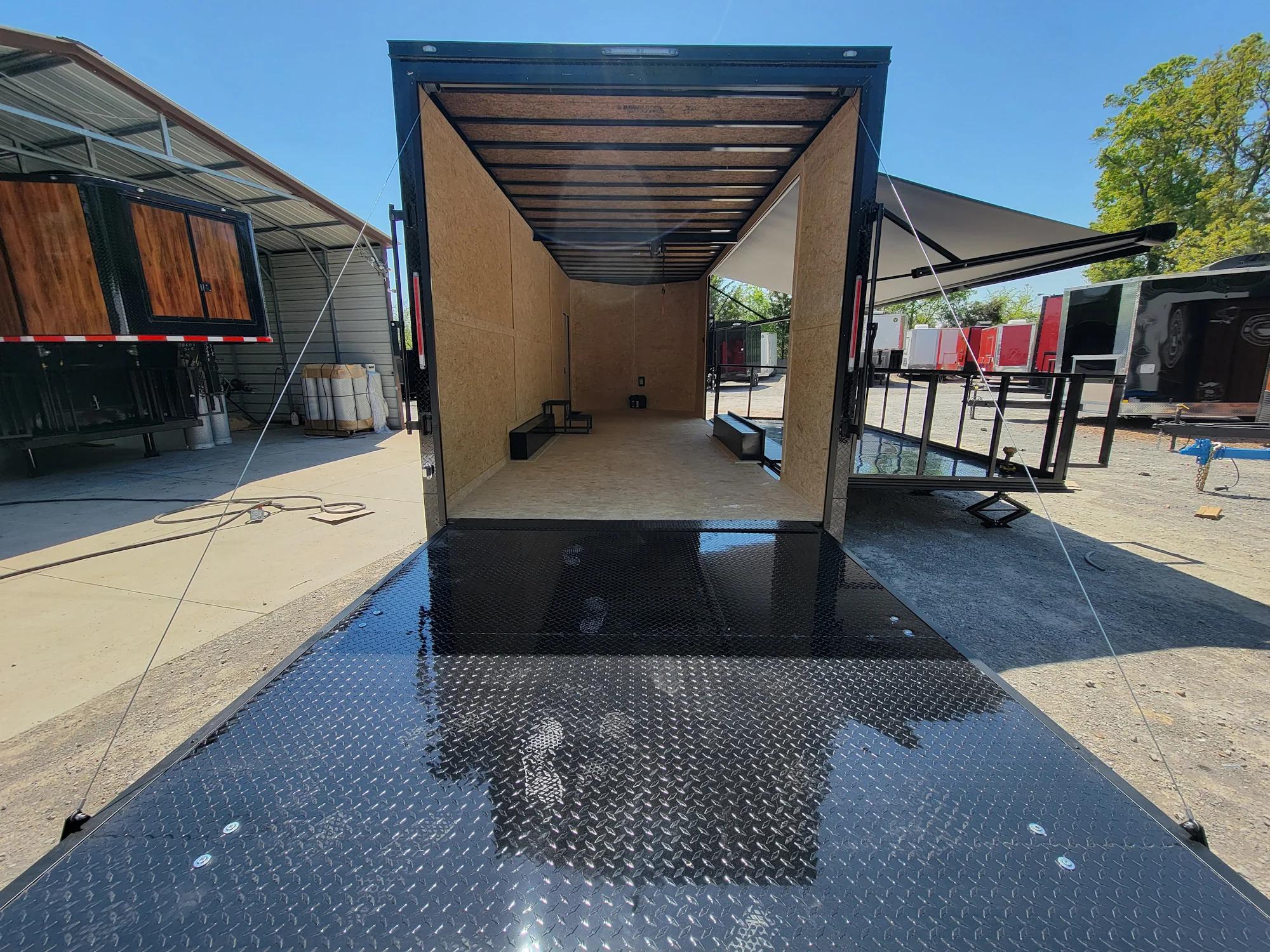 718-8.5-x-24-custom-enclosed-stage-trailer-black-with-black-out-trim-and-awning-12.webp 8.5' X 24' Custom Enclosed Stage Trailer Black With Black Out Trim and Awning
