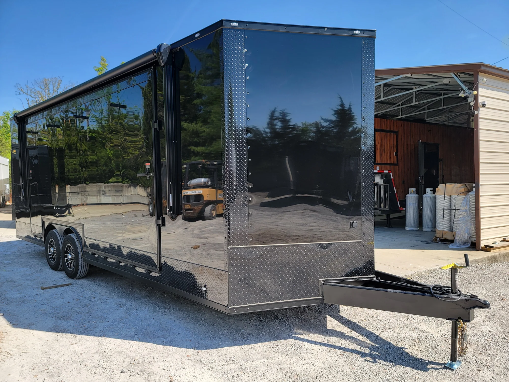 718-8.5-x-24-custom-enclosed-stage-trailer-black-with-black-out-trim-and-awning-3.webp 8.5' X 24' Custom Enclosed Stage Trailer Black With Black Out Trim and Awning