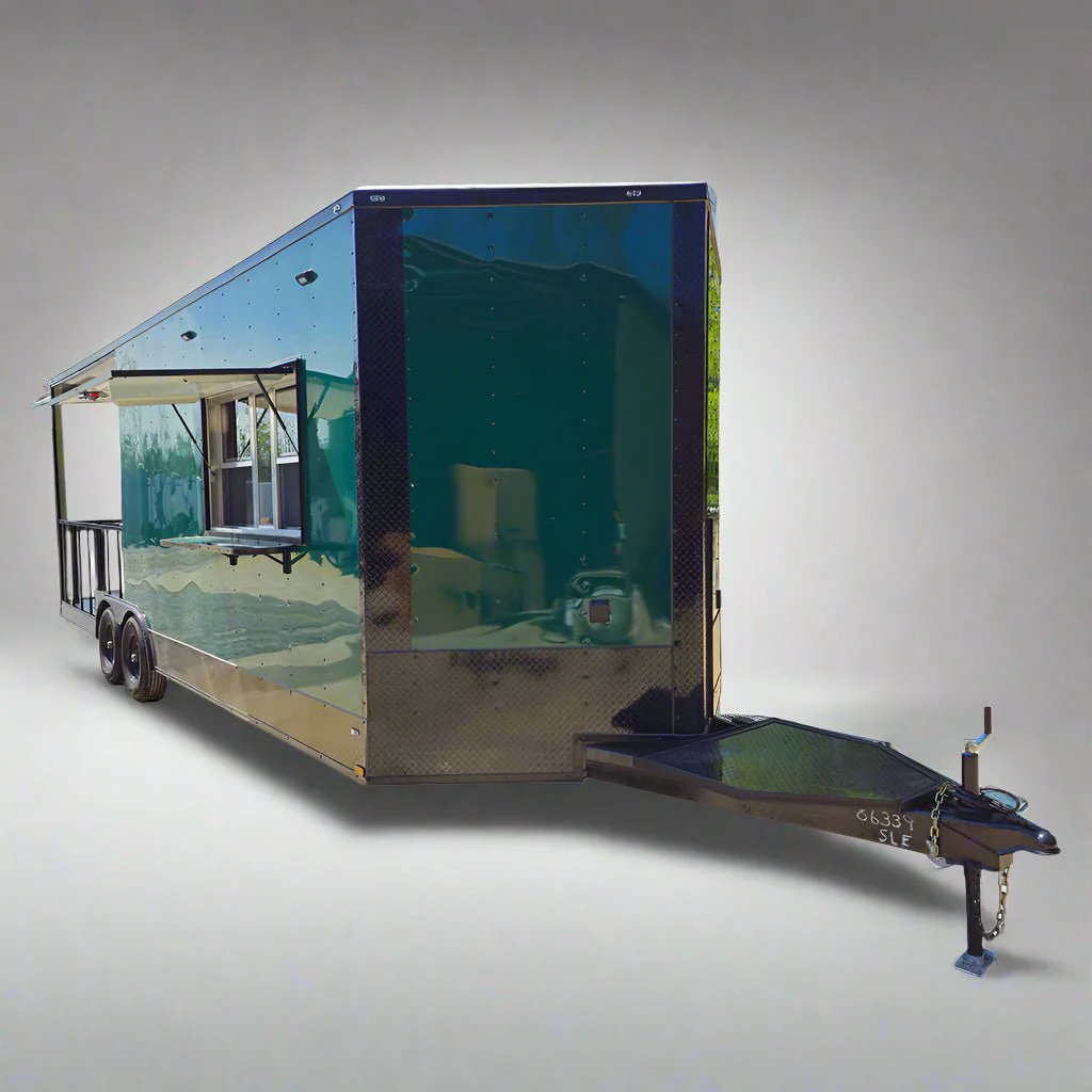719-8.5-x-24-emerald-green-concession-trailer-bbq-event-catering-1.webp 8.5' X 24' Emerald Green Concession Trailer BBQ Event Catering