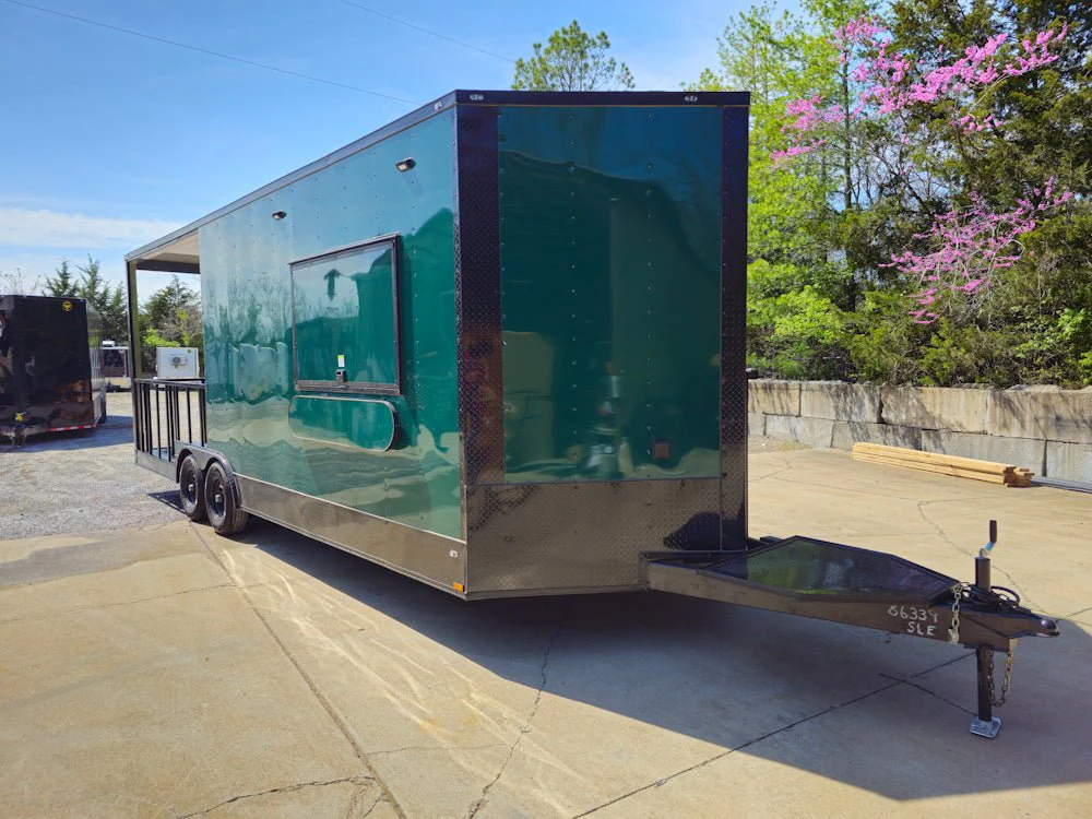 719-8.5-x-24-emerald-green-concession-trailer-bbq-event-catering-3.webp 8.5' X 24' Emerald Green Concession Trailer BBQ Event Catering
