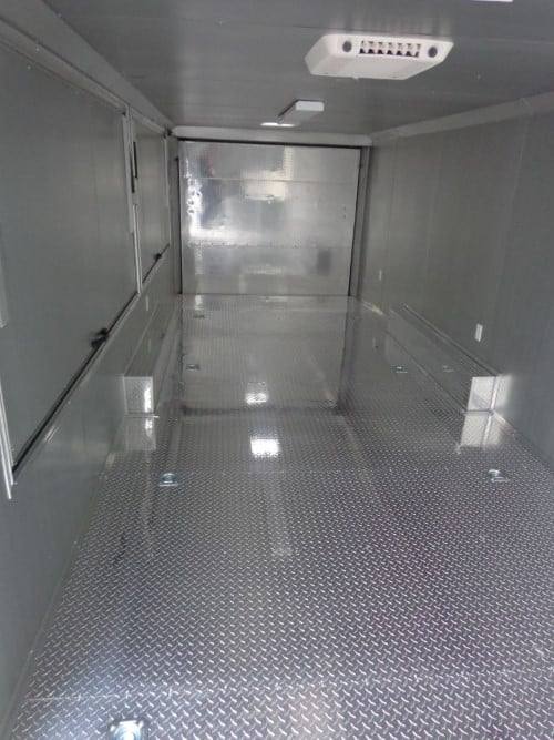 720-8.5-x-24-enclosed-red-food-trailer-car-hauler-catering-event-14.jpg 8.5' x 24' Enclosed Red Food Trailer Car Hauler Catering Event