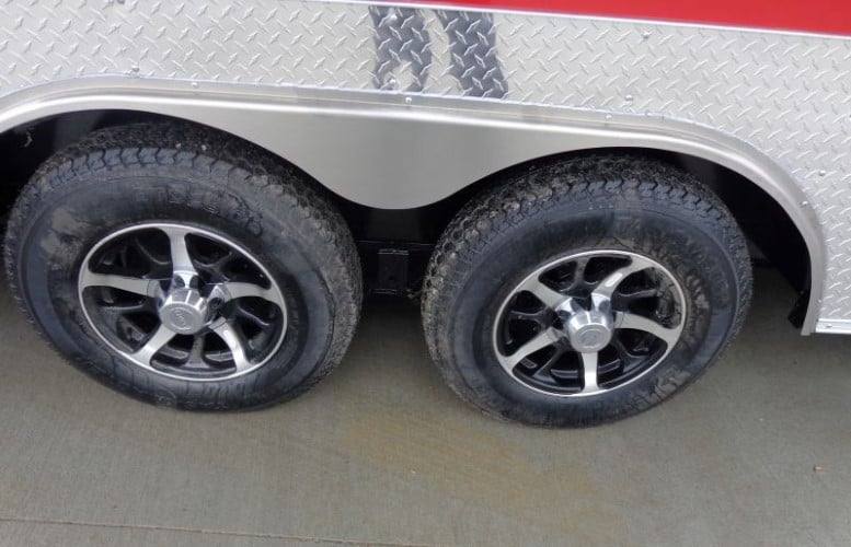 720-8.5-x-24-enclosed-red-food-trailer-car-hauler-catering-event-20.jpg 8.5' x 24' Enclosed Red Food Trailer Car Hauler Catering Event