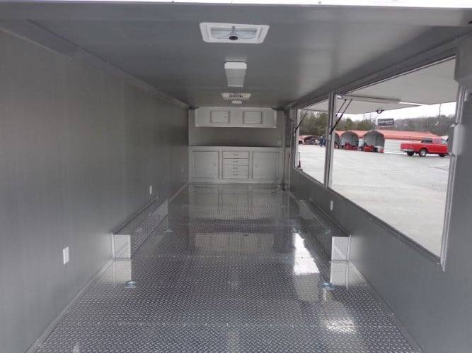 720-8.5-x-24-enclosed-red-food-trailer-car-hauler-catering-event-23.jpg 8.5' x 24' Enclosed Red Food Trailer Car Hauler Catering Event