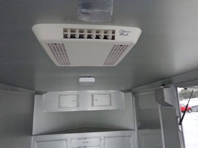 720-8.5-x-24-enclosed-red-food-trailer-car-hauler-catering-event-3.jpg 8.5' x 24' Enclosed Red Food Trailer Car Hauler Catering Event