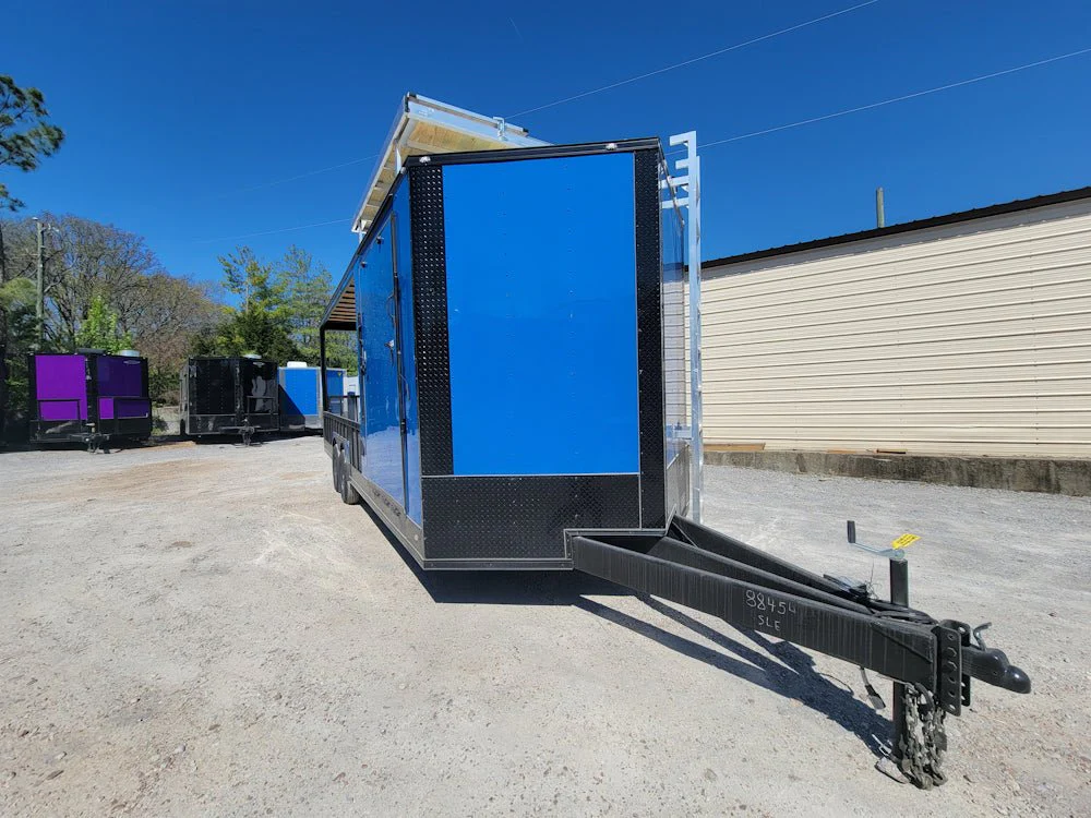 723-8.5-x-24-hybrid-cobalt-blue-with-blackout-trim-and-16-covered-porch-2.webp 8.5' X 24' Hybrid Cobalt Blue With Blackout Trim and 16' Covered Porch