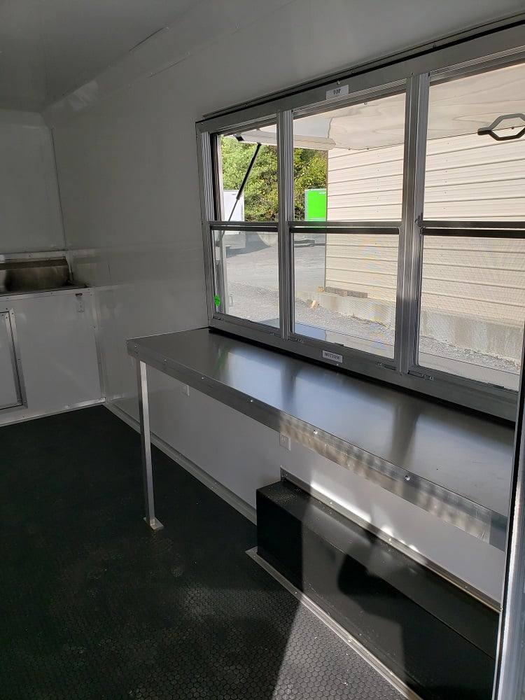725-8.5-x-24-lime-green-bbq-porch-concession-trailer-with-restroom-21.jpg 8.5' x 24' Lime Green BBQ Porch Concession Trailer with Restroom