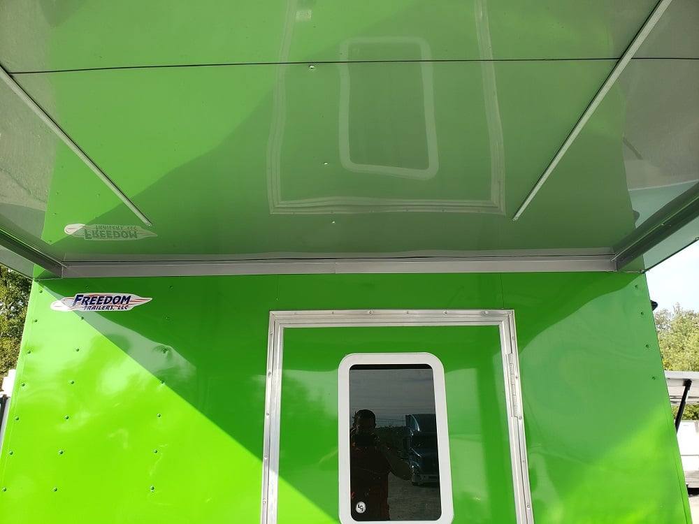 725-8.5-x-24-lime-green-bbq-porch-concession-trailer-with-restroom-26.jpg 8.5' x 24' Lime Green BBQ Porch Concession Trailer with Restroom