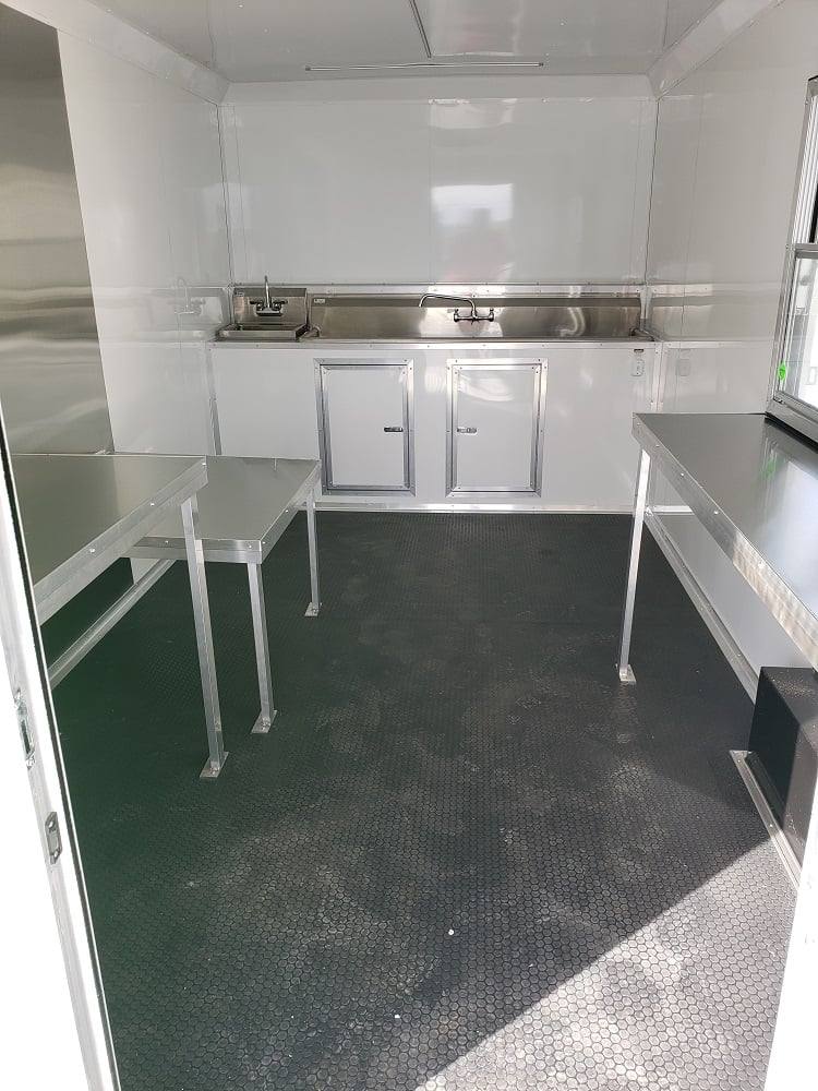 725-8.5-x-24-lime-green-bbq-porch-concession-trailer-with-restroom-5.jpg 8.5' x 24' Lime Green BBQ Porch Concession Trailer with Restroom