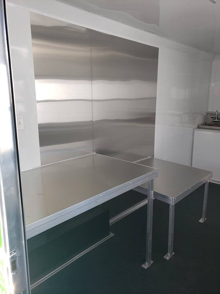 8.5' x 24' Lime Green BBQ Porch Concession Trailer with Restroom and Appliances