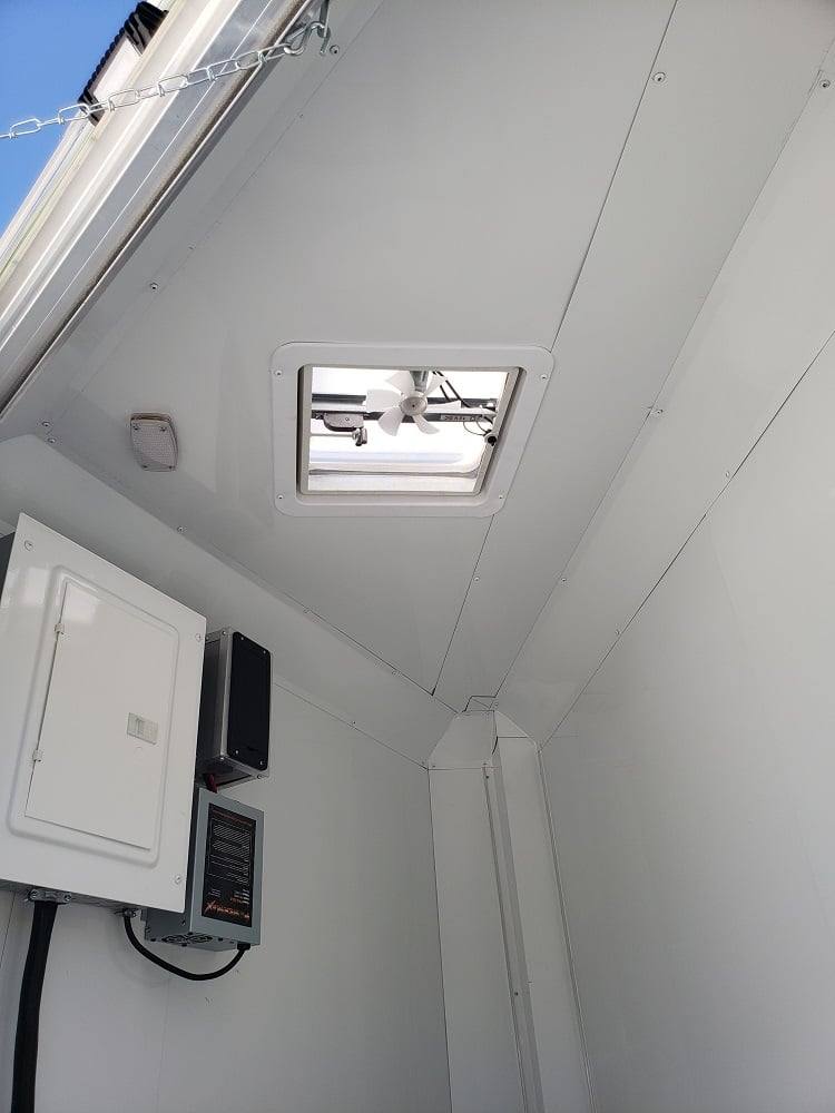 8.5' x 24' Lime Green BBQ Porch Concession Trailer with Restroom and Appliances