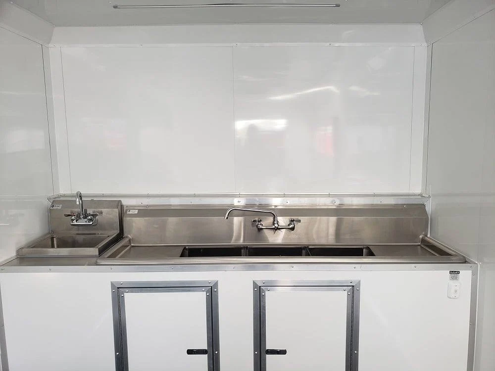 8.5' x 24' Lime Green BBQ Porch Concession Trailer with Restroom and Appliances