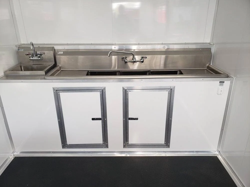 8.5' x 24' Lime Green BBQ Porch Concession Trailer with Restroom and Appliances