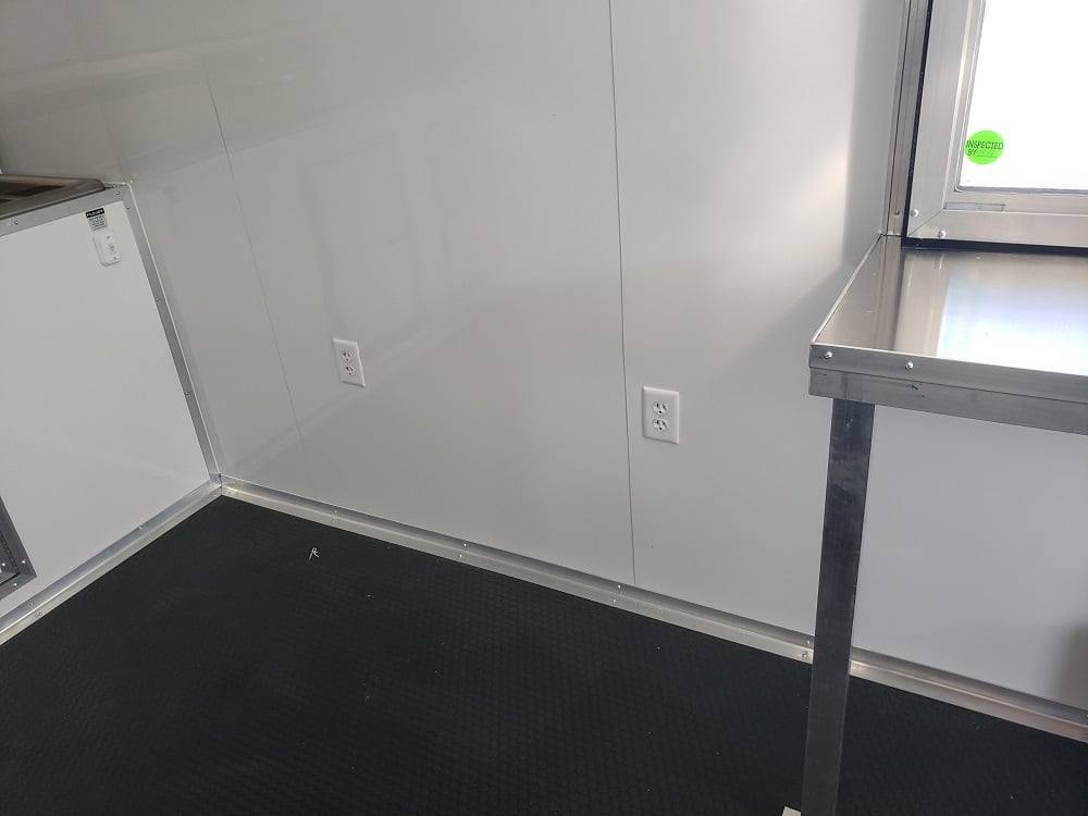 8.5' x 24' Lime Green BBQ Porch Concession Trailer with Restroom and Appliances