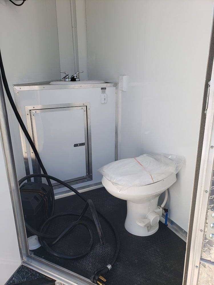 8.5' x 24' Lime Green BBQ Porch Concession Trailer with Restroom and Appliances