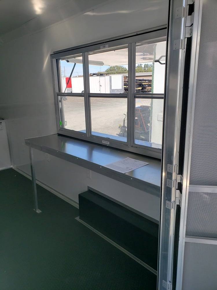 8.5' x 24' Lime Green BBQ Porch Concession Trailer with Restroom and Appliances