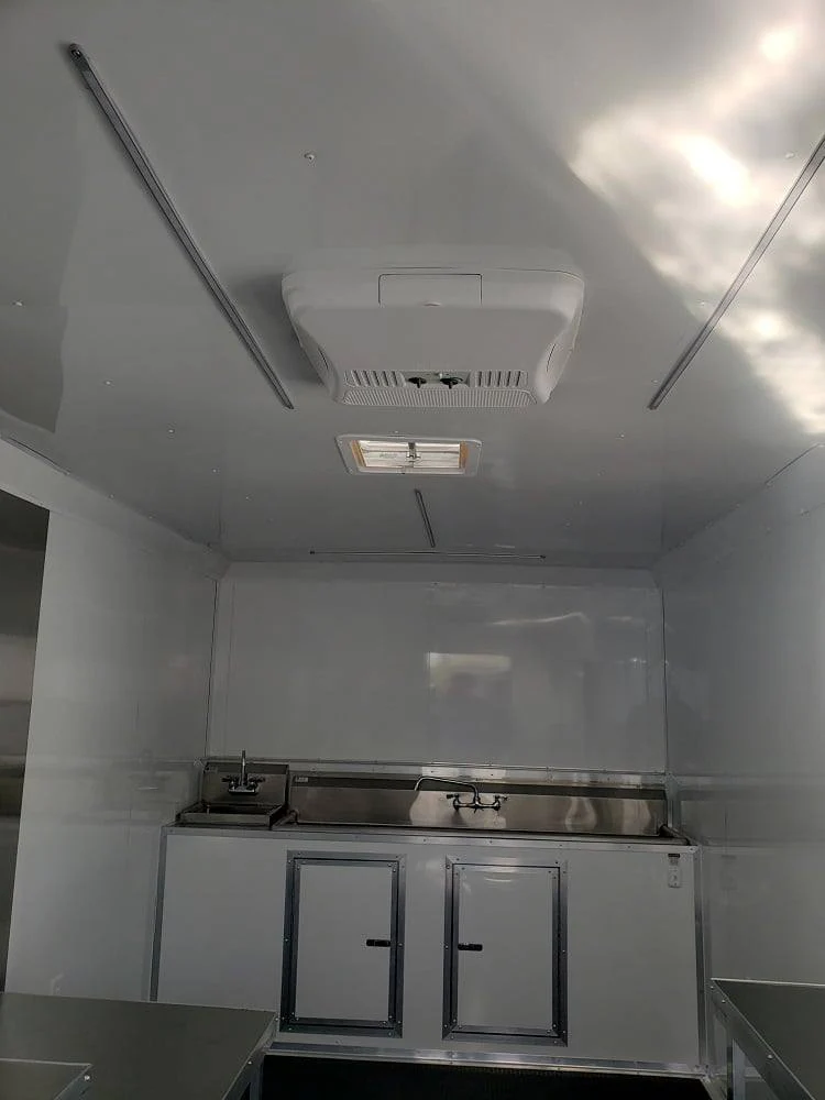 8.5' x 24' Lime Green BBQ Porch Concession Trailer with Restroom and Appliances
