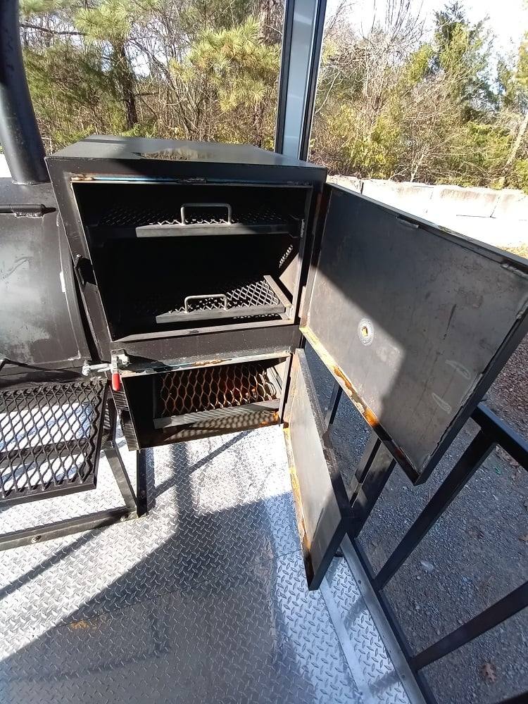 727-8.5-x-24-lime-green-bbq-porch-style-concession-trailer-with-restroom-and-appliances-17.jpg 8.5' x 24' Lime Green BBQ Porch Style Concession Trailer with Restroom and Appliances
