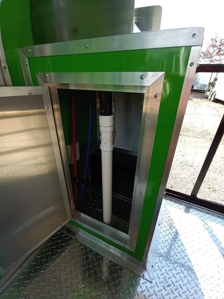 727-8.5-x-24-lime-green-bbq-porch-style-concession-trailer-with-restroom-and-appliances-18.jpg 8.5' x 24' Lime Green BBQ Porch Style Concession Trailer with Restroom and Appliances