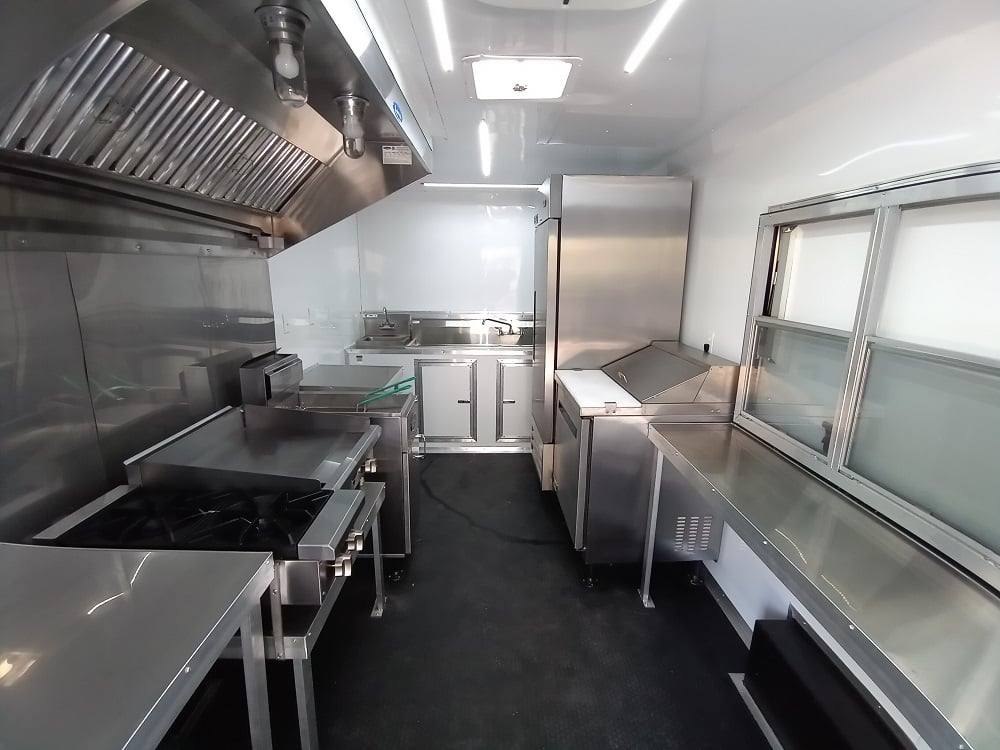 727-8.5-x-24-lime-green-bbq-porch-style-concession-trailer-with-restroom-and-appliances-21.jpg 8.5' x 24' Lime Green BBQ Porch Style Concession Trailer with Restroom and Appliances