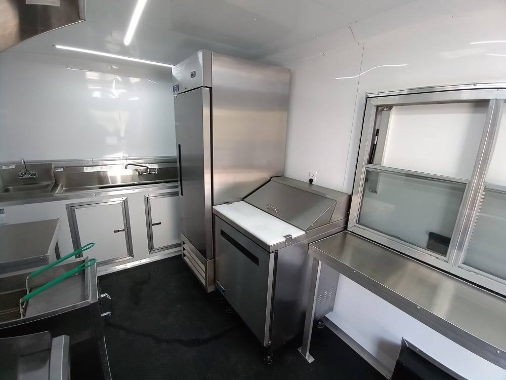 727-8.5-x-24-lime-green-bbq-porch-style-concession-trailer-with-restroom-and-appliances-26.jpg 8.5' x 24' Lime Green BBQ Porch Style Concession Trailer with Restroom and Appliances