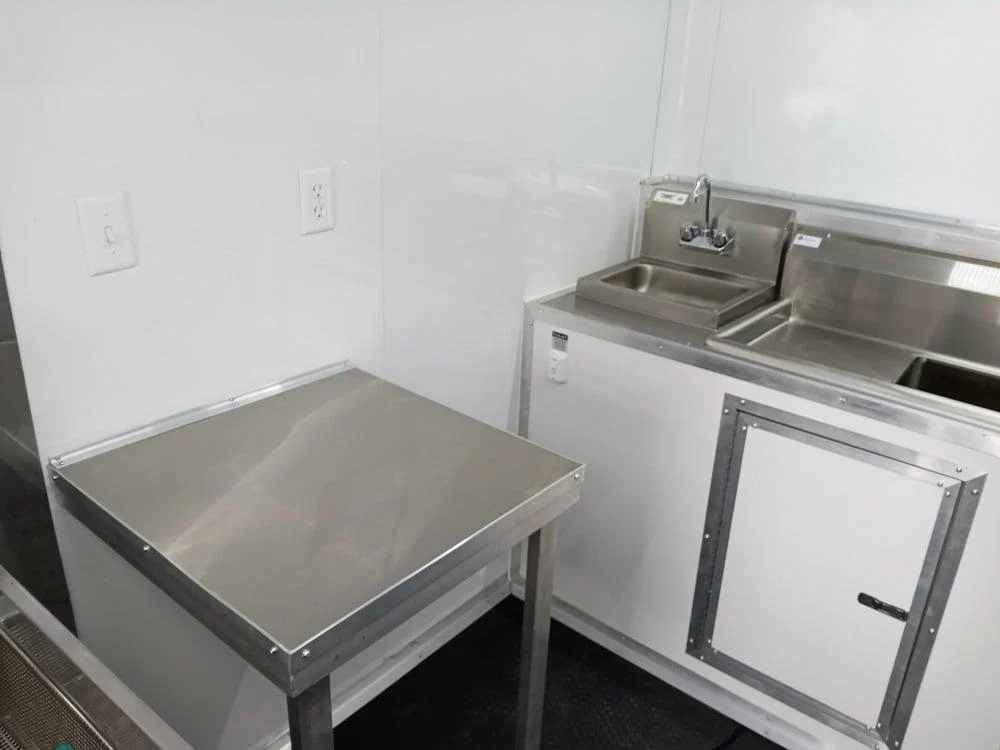 727-8.5-x-24-lime-green-bbq-porch-style-concession-trailer-with-restroom-and-appliances-28.webp 8.5' x 24' Lime Green BBQ Porch Style Concession Trailer with Restroom and Appliances