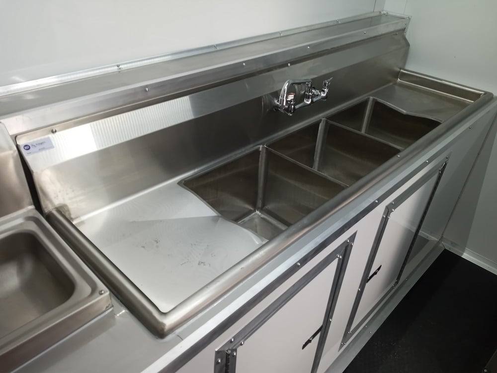 727-8.5-x-24-lime-green-bbq-porch-style-concession-trailer-with-restroom-and-appliances-31.jpg 8.5' x 24' Lime Green BBQ Porch Style Concession Trailer with Restroom and Appliances