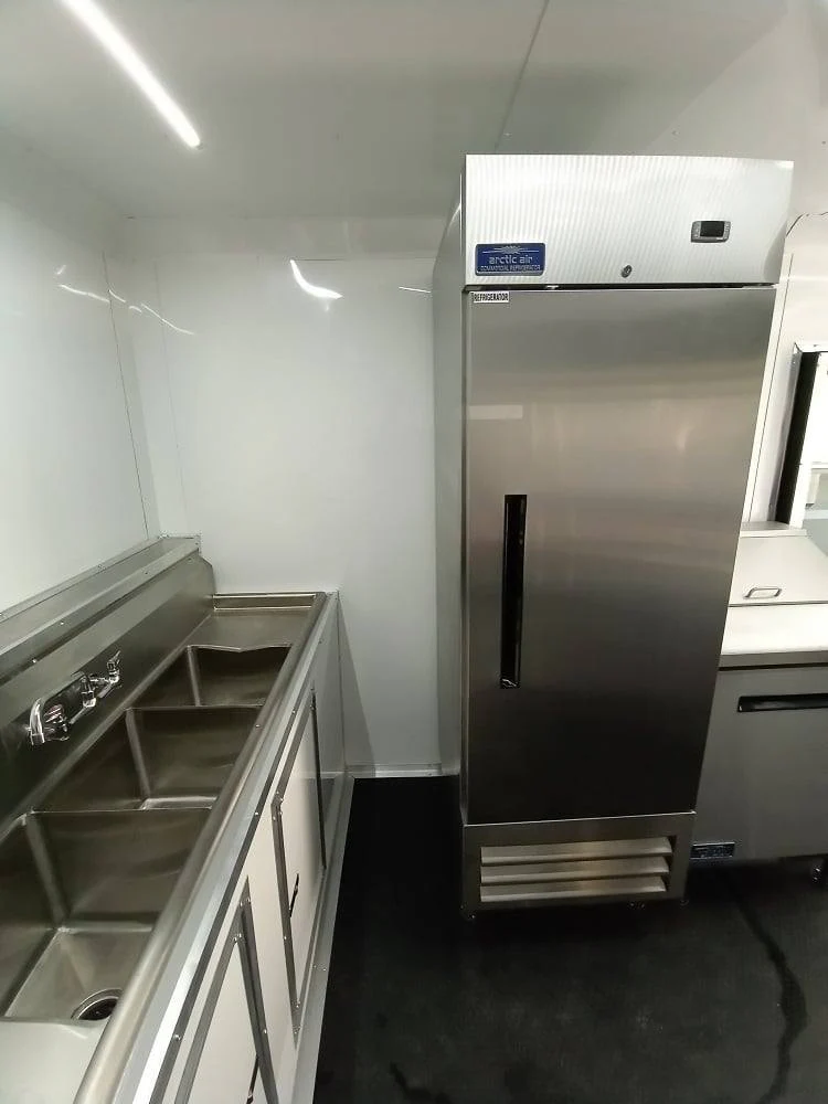727-8.5-x-24-lime-green-bbq-porch-style-concession-trailer-with-restroom-and-appliances-35.webp 8.5' x 24' Lime Green BBQ Porch Style Concession Trailer with Restroom and Appliances