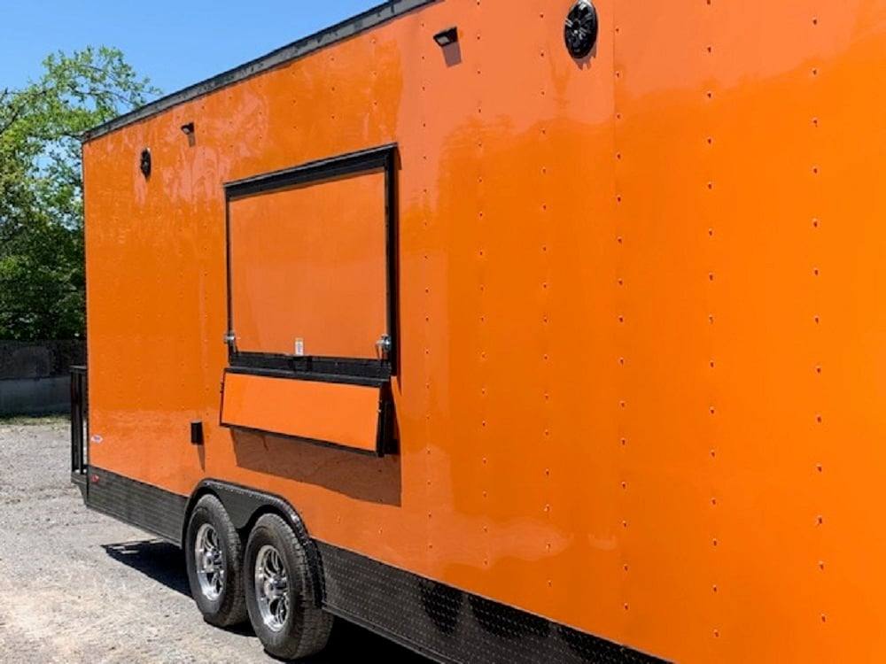 729-8.5-x-24-orange-concession-food-trailer-with-restroom-4.jpg 8.5' x 24' Orange Concession Food Trailer with Restroom