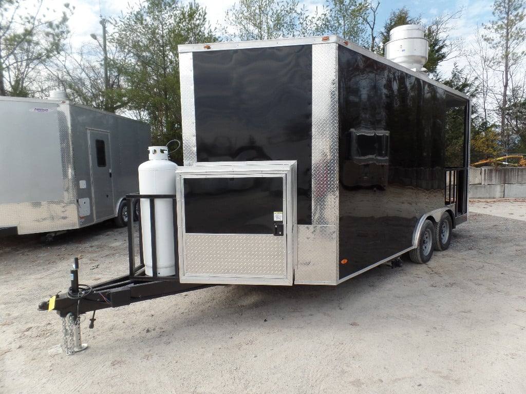 73-8.5-x-16-black-bbq-porch-concession-food-trailer-with-appliances-13.jpg 8.5' x 16' Black BBQ Porch Concession Food Trailer With Appliances
