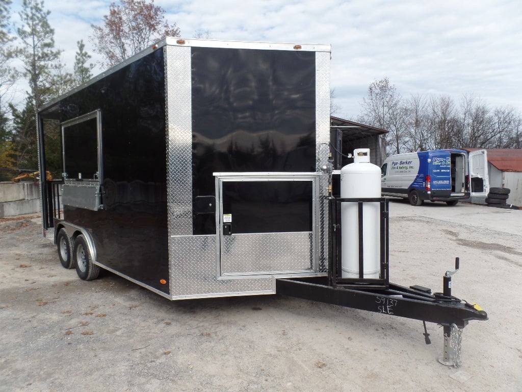 73-8.5-x-16-black-bbq-porch-concession-food-trailer-with-appliances-15.jpg 8.5' x 16' Black BBQ Porch Concession Food Trailer With Appliances