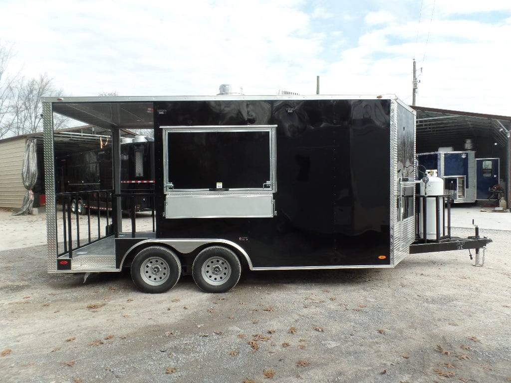 73-8.5-x-16-black-bbq-porch-concession-food-trailer-with-appliances-17.jpg 8.5' x 16' Black BBQ Porch Concession Food Trailer With Appliances