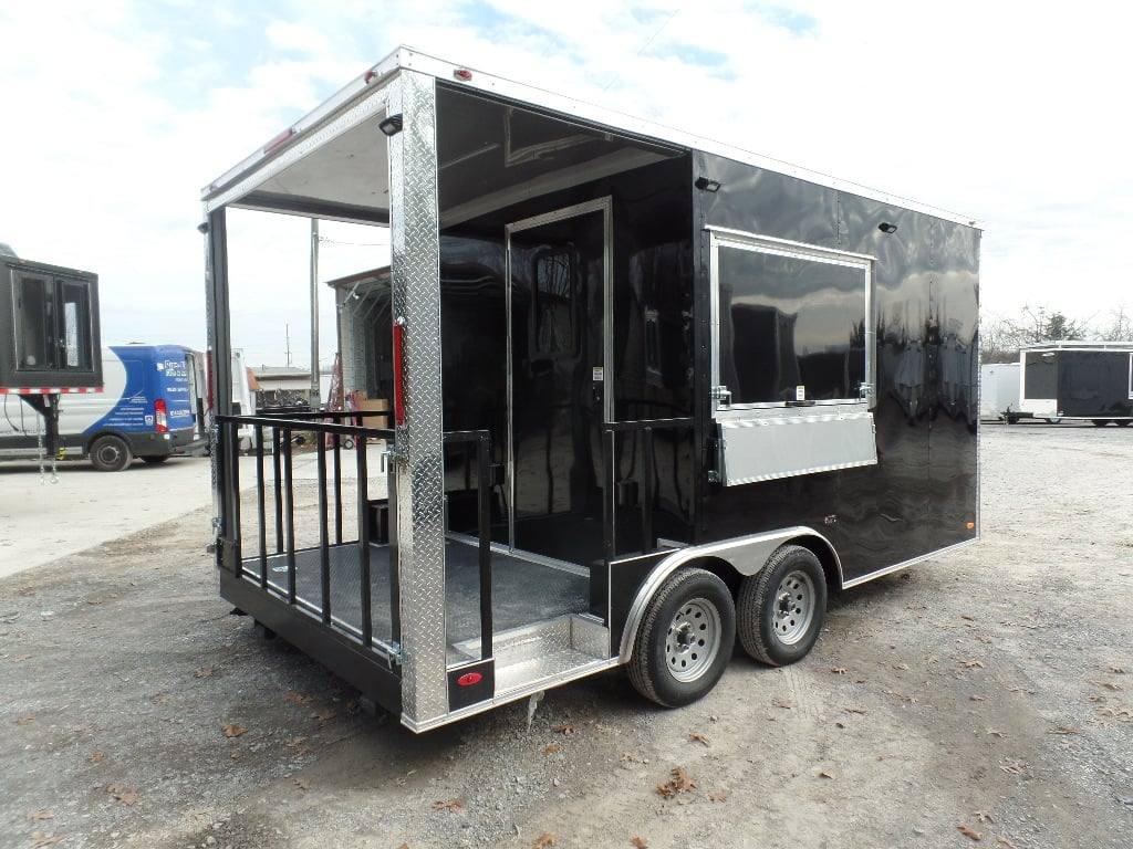 73-8.5-x-16-black-bbq-porch-concession-food-trailer-with-appliances-20.jpg 8.5' x 16' Black BBQ Porch Concession Food Trailer With Appliances