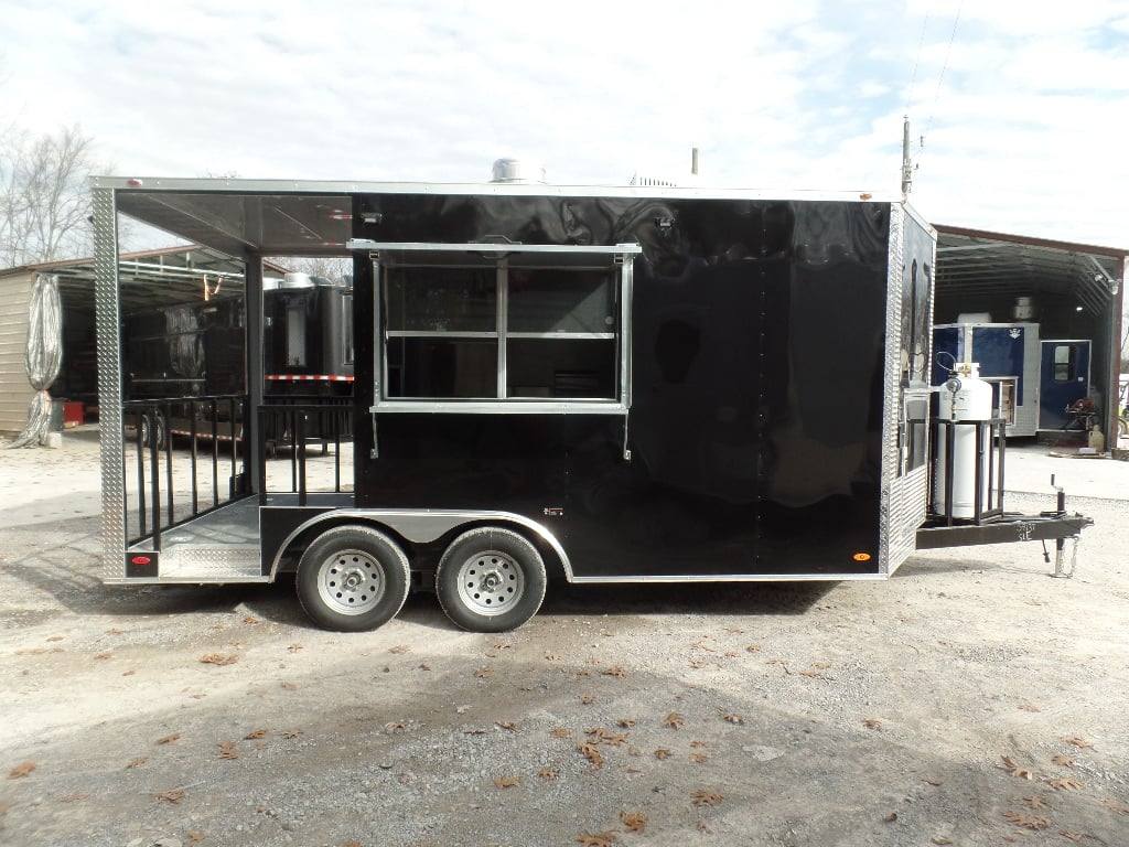 73-8.5-x-16-black-bbq-porch-concession-food-trailer-with-appliances-25.jpg 8.5' x 16' Black BBQ Porch Concession Food Trailer With Appliances