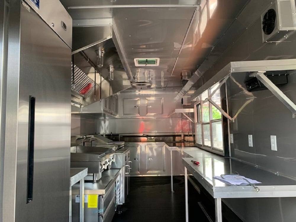 8.5' x 24' Orange Concession Food Trailer with Restroom and Appliances