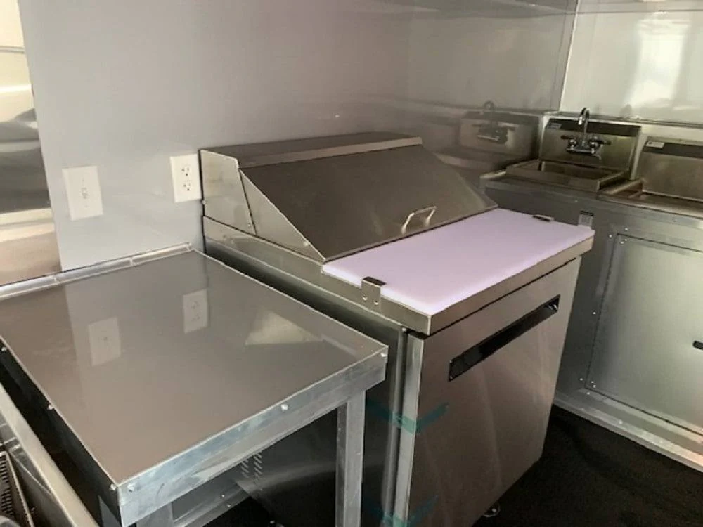 8.5' x 24' Orange Concession Food Trailer with Restroom and Appliances