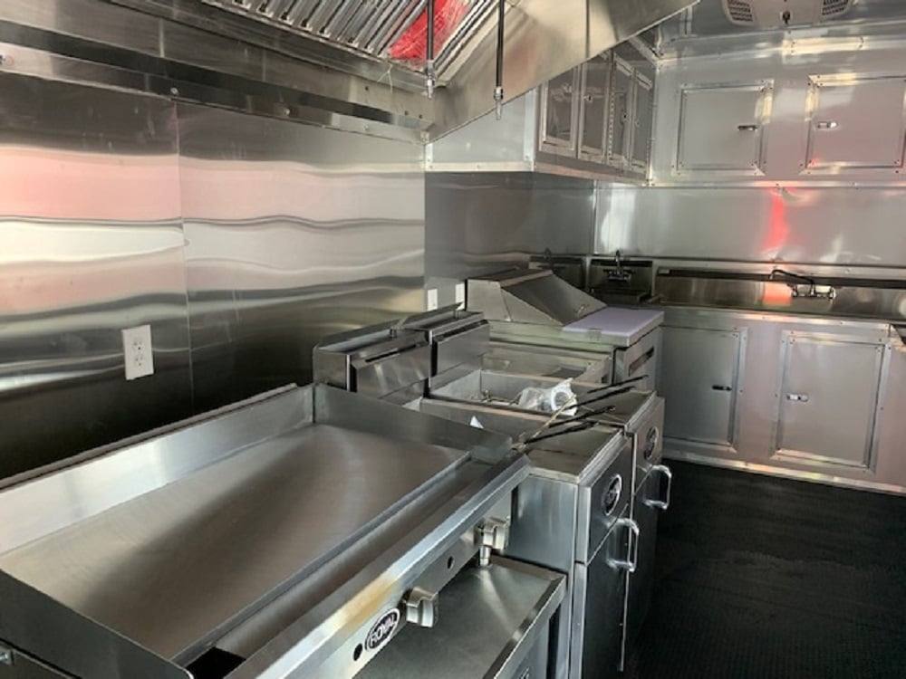 8.5' x 24' Orange Concession Food Trailer with Restroom and Appliances