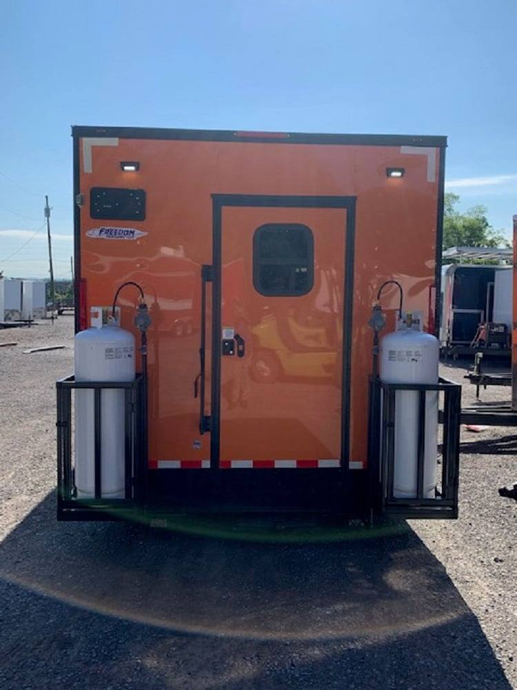 8.5' x 24' Orange Concession Food Trailer with Restroom and Appliances
