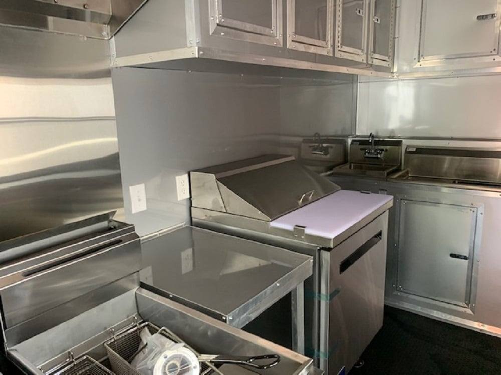 8.5' x 24' Orange Concession Food Trailer with Restroom and Appliances
