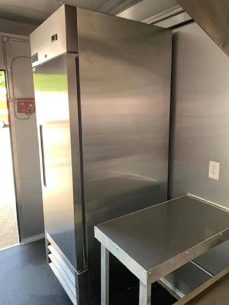 8.5' x 24' Orange Concession Food Trailer with Restroom and Appliances