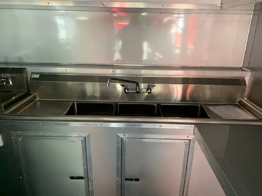 8.5' x 24' Orange Concession Food Trailer with Restroom and Appliances